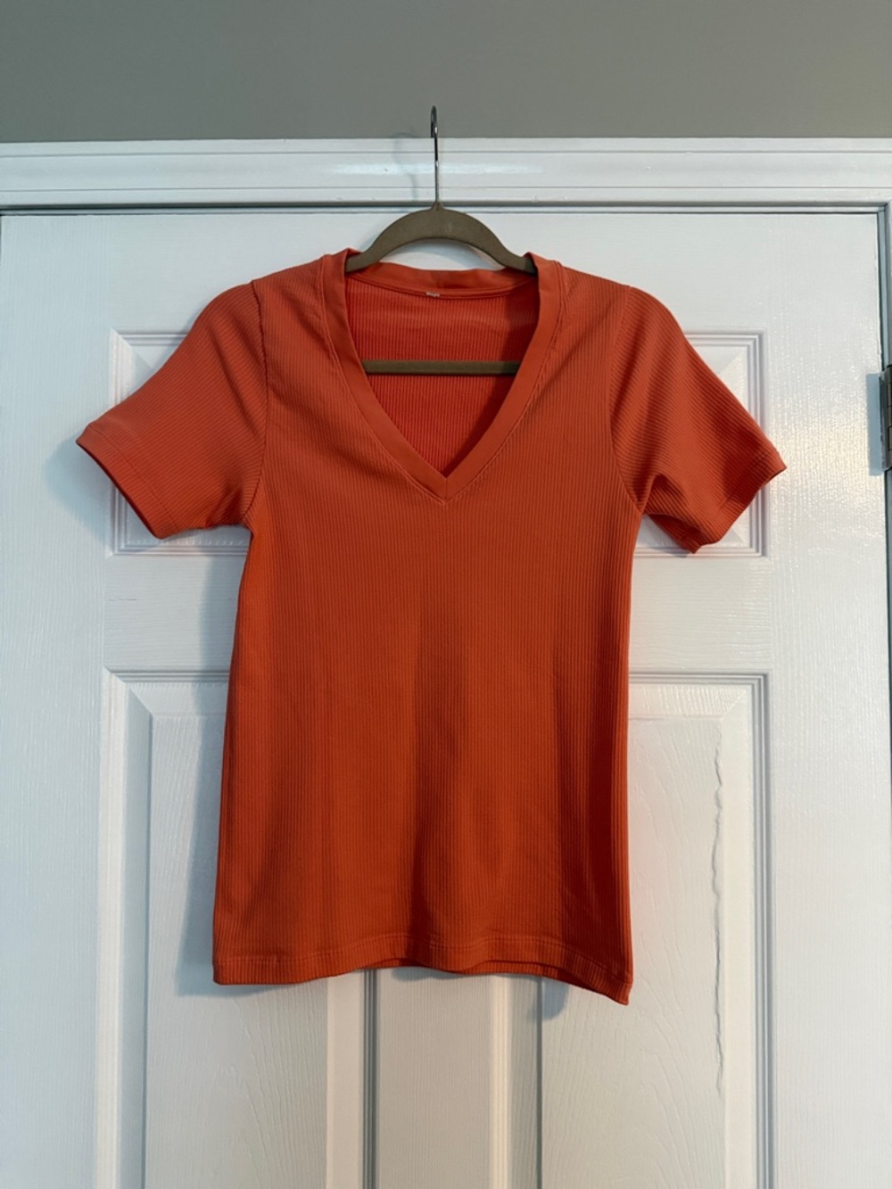 Athleta Short-Sleeve V-Neck Top in Orange